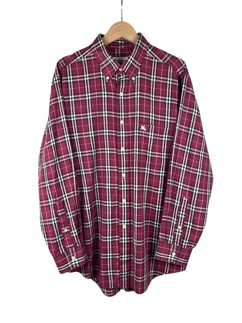 burberry red button up|burberry button up long sleeve.